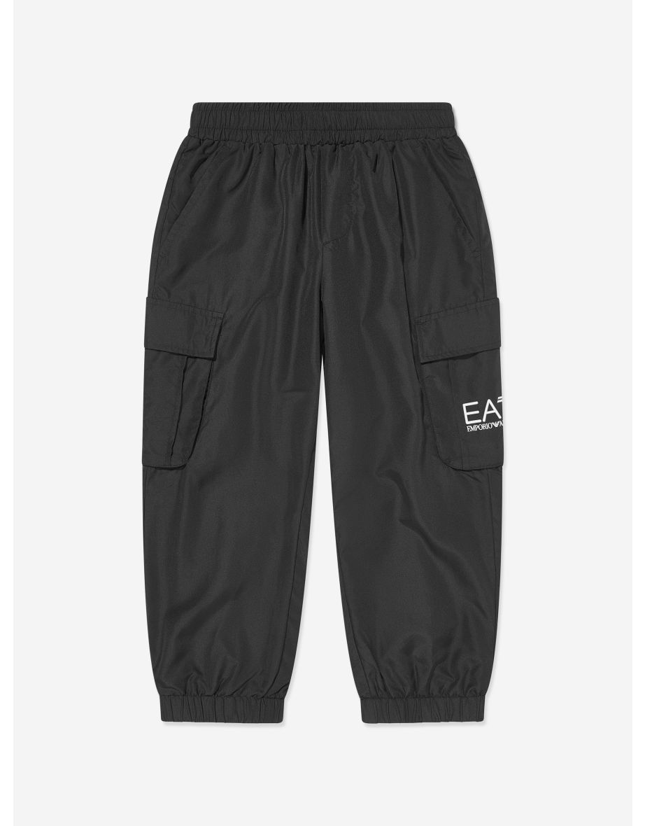 Boys Cargo Trousers in Black