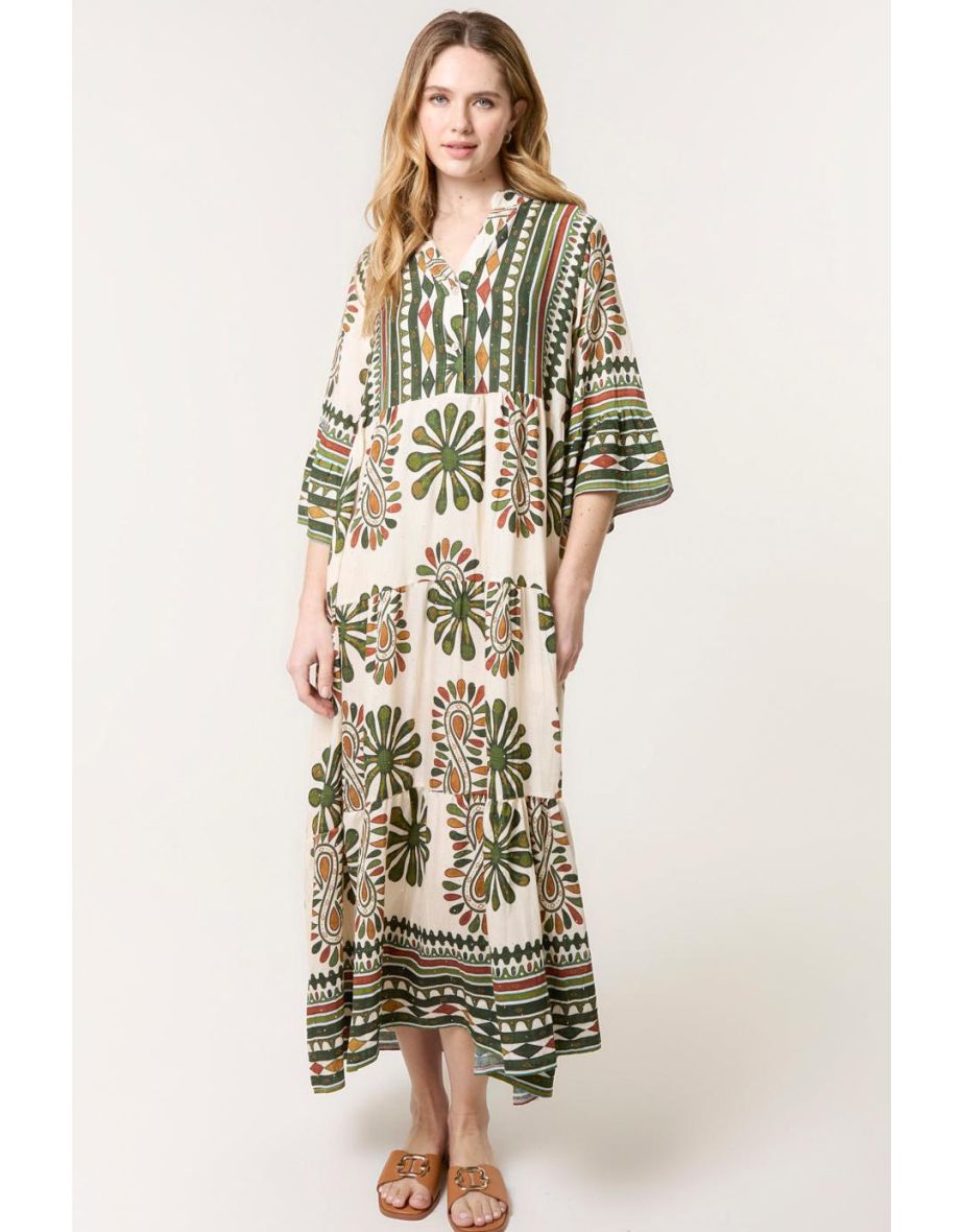 Aztec Diamante Maxi Dress