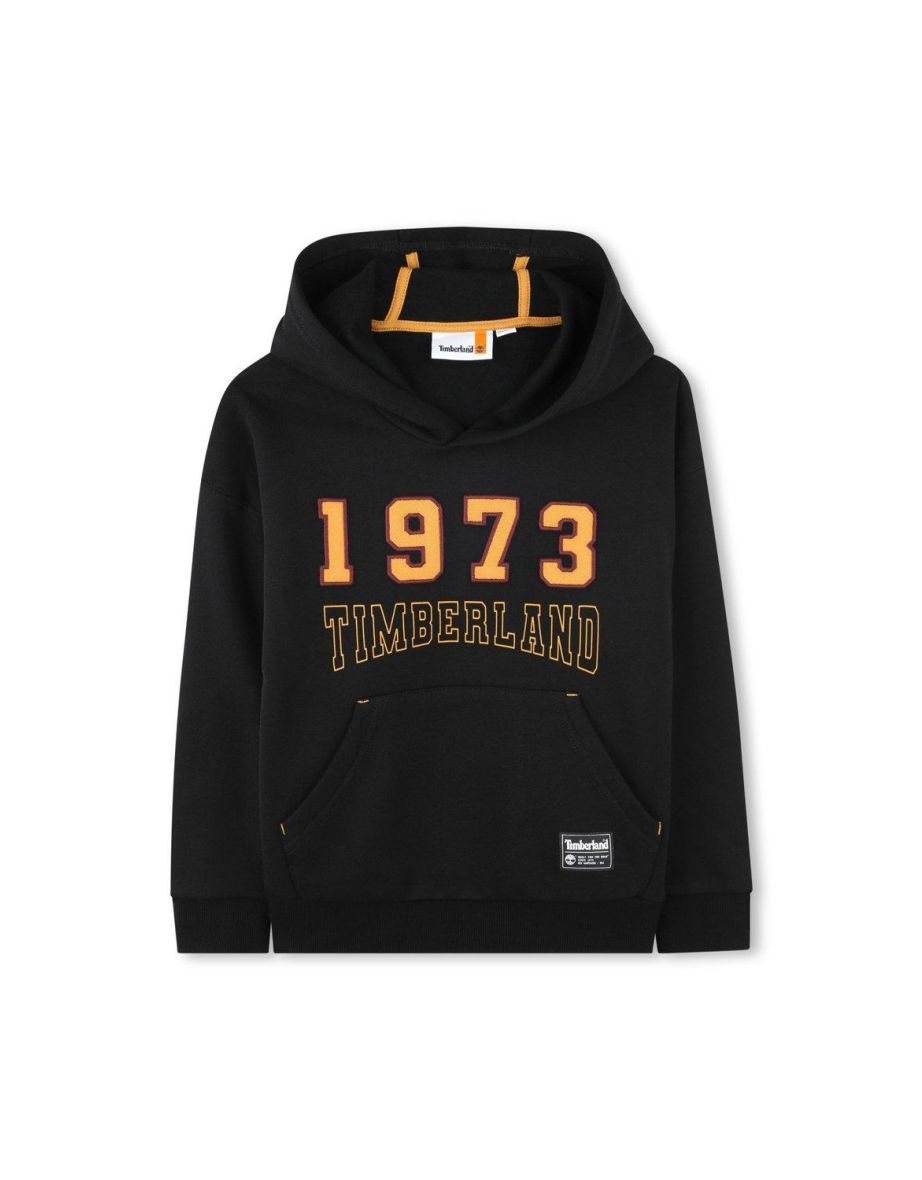 Timberland Boys 1973 Logo Pullover Hoodie Black - black