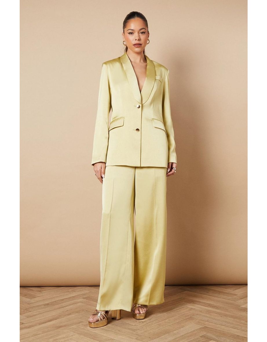 Satin Slim Tailored Blazer