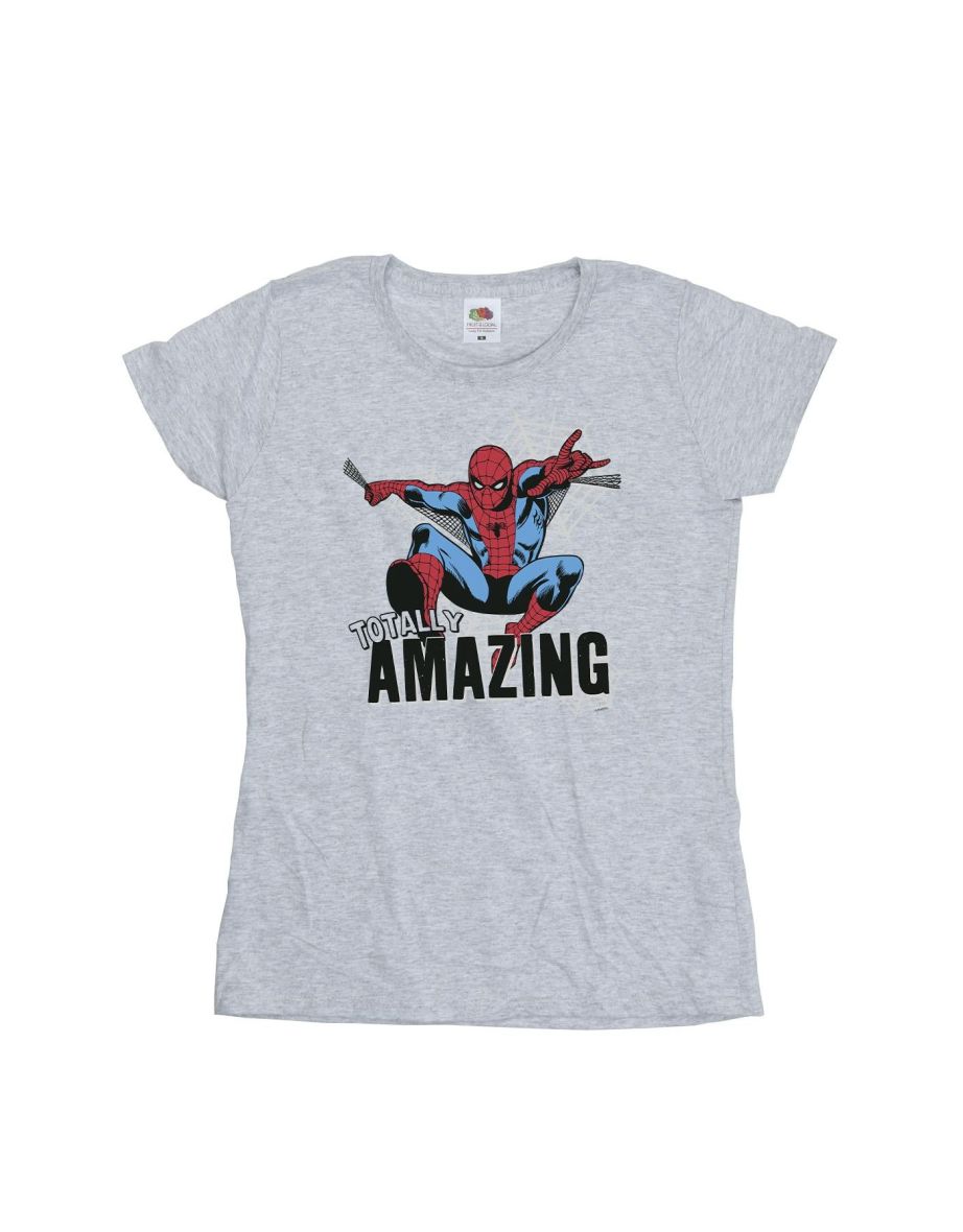 Marvel Womens/Ladies Spider-Man Amazing Cotton T-Shirt - Sports Grey - 1