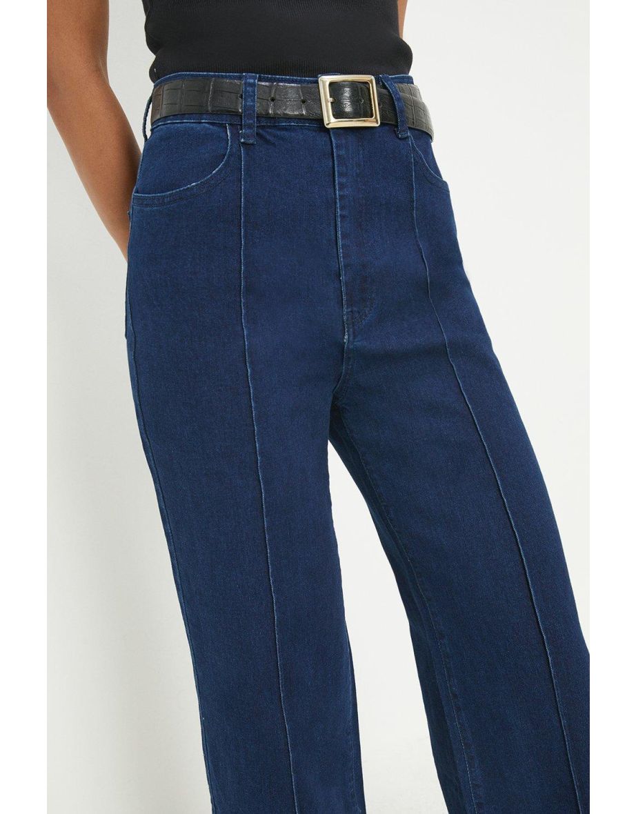 Seam Detail Wide Leg Jeans - 3