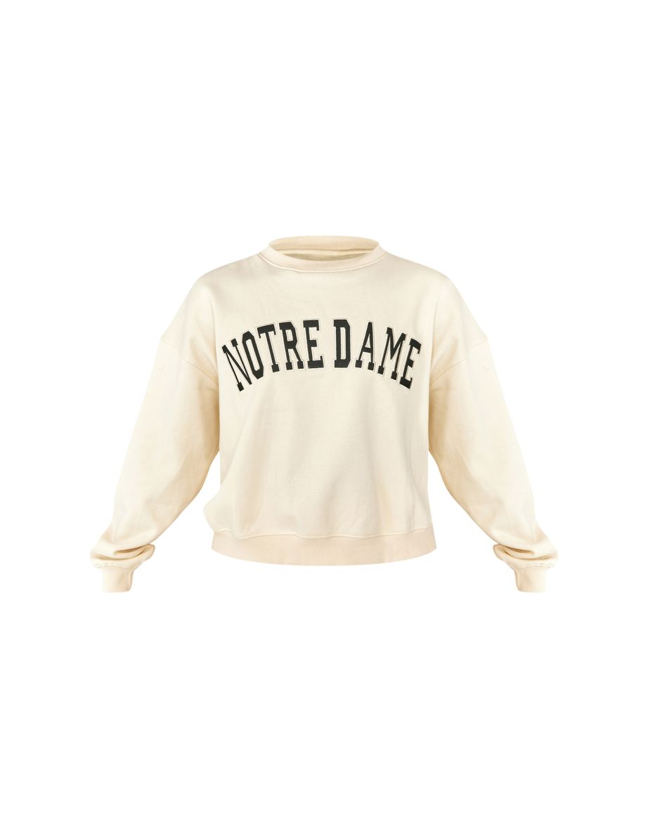 Tall Cream Notre Dame Oversized Sweatshirt - 4