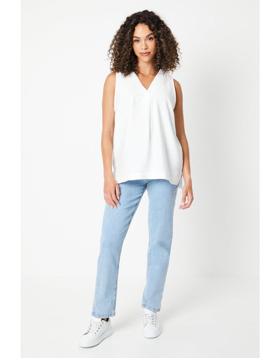 Inverted Pleat V Neck Vest