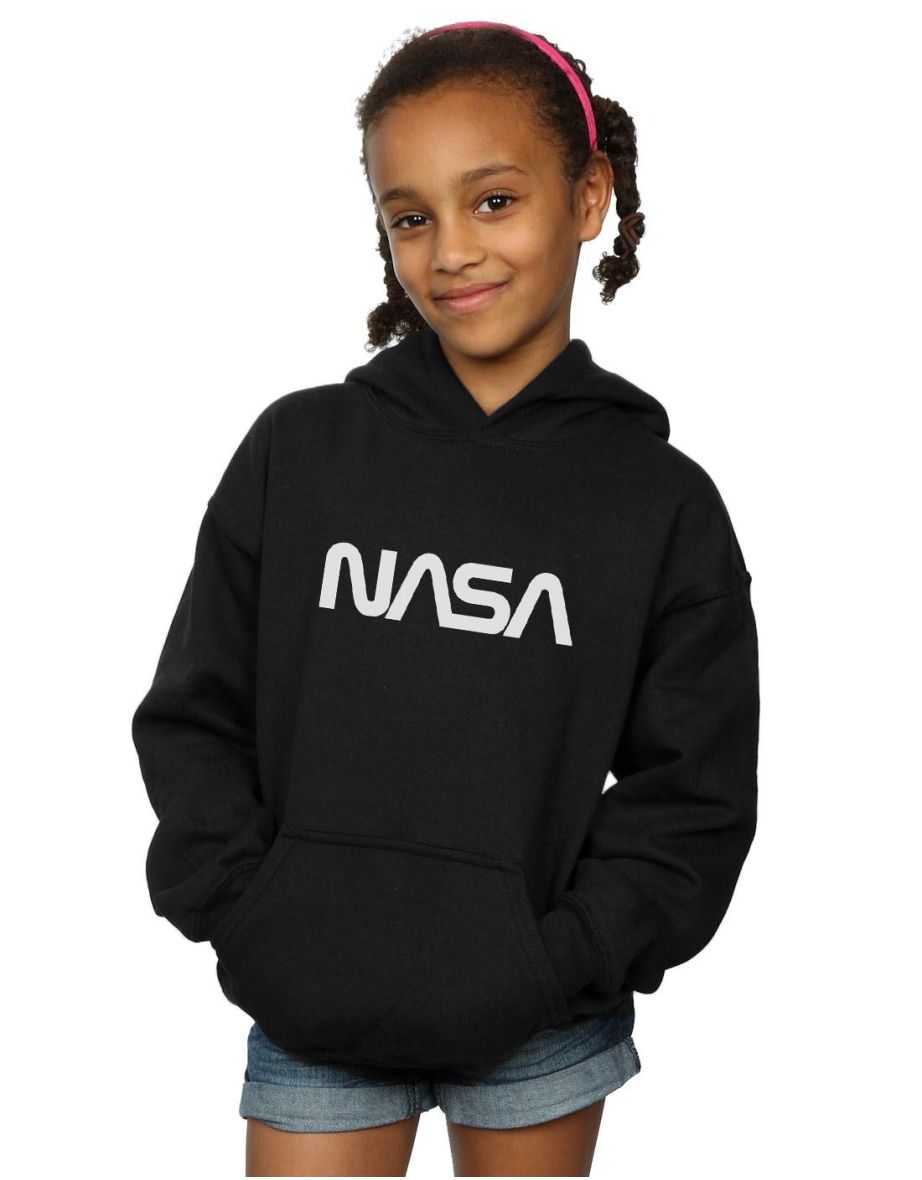 Shop NASA Girls Modern Logo Hoodie Black Online in Oman VogaCloset