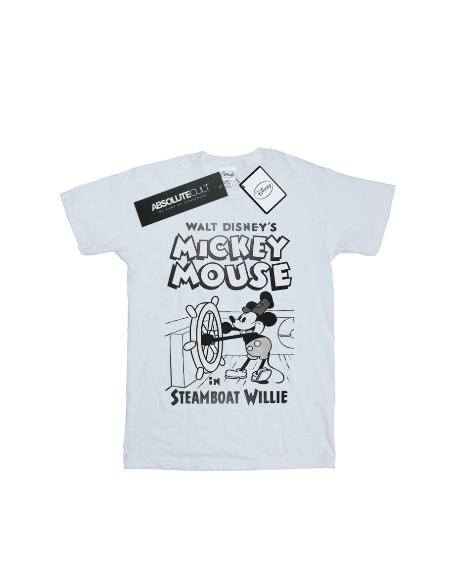 Disney Boys Mickey Mouse Steamboat Willie T-Shirt - White - 1