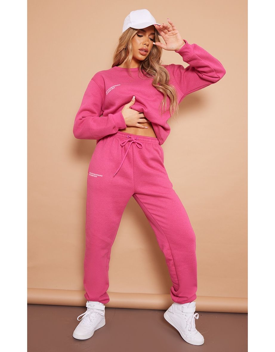 PRETTYLITTLETHING Hot Pink Est 2012 Joggers