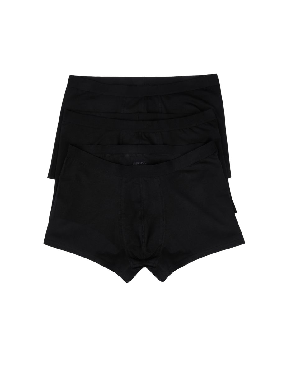 Men's Large Size Black 3 Pack Basic Boxers