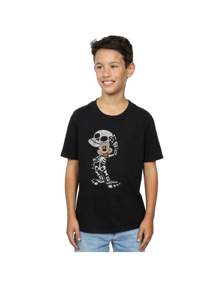 Disney Boys Mickey Mouse Skeleton T-Shirt - Black