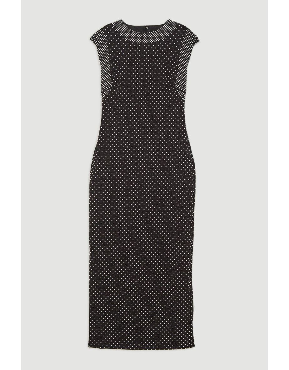 Studded Ponte Jersey Midi Dress - 3