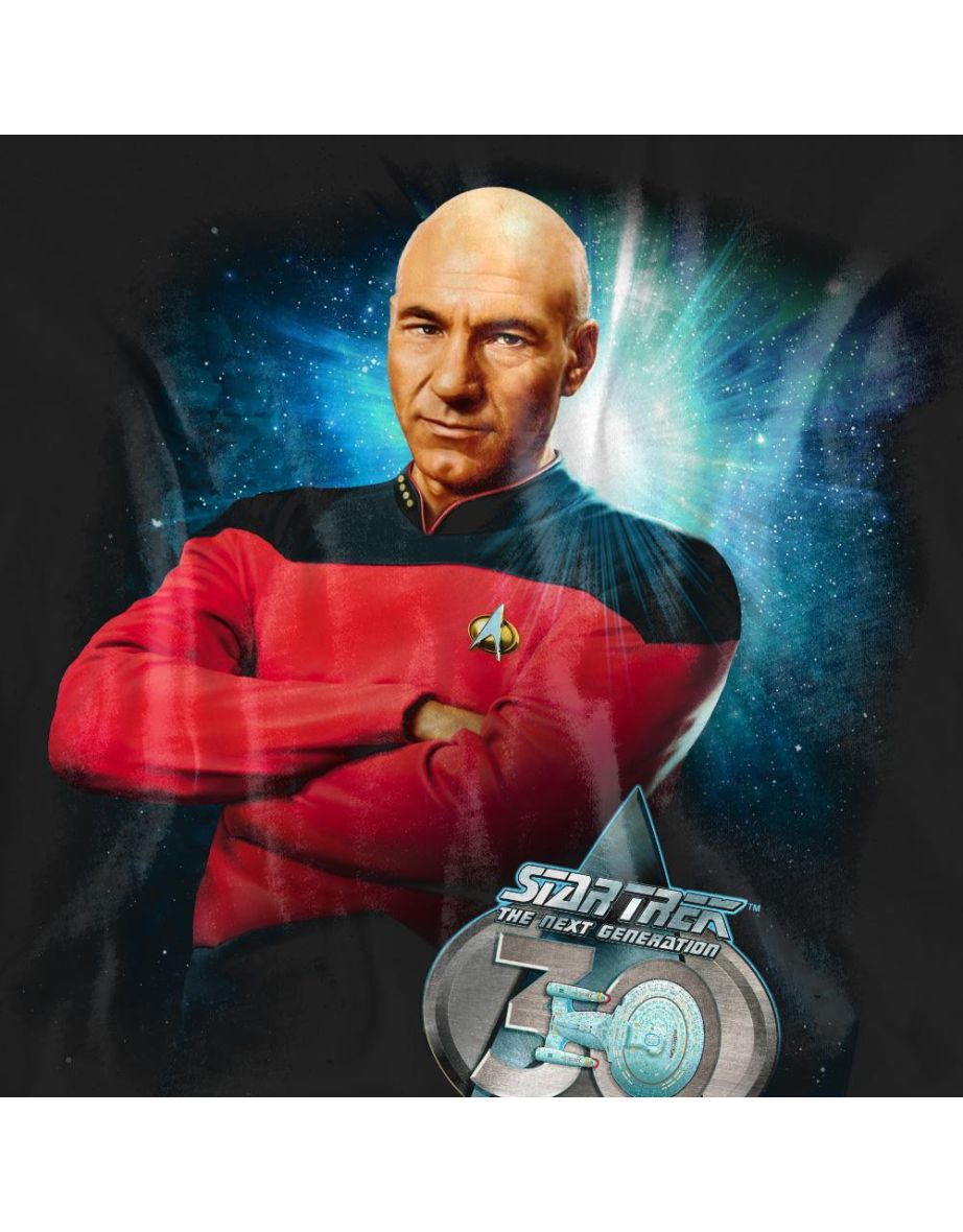 Star Trek Unisex Adult 30 Jean-Luc Picard T-Shirt - Black - 3