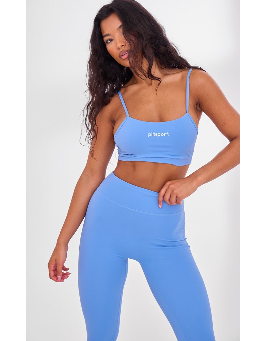 Shop PLT SPORT Blue Sculpt Cami Sports Bra Online in Qatar VogaCloset