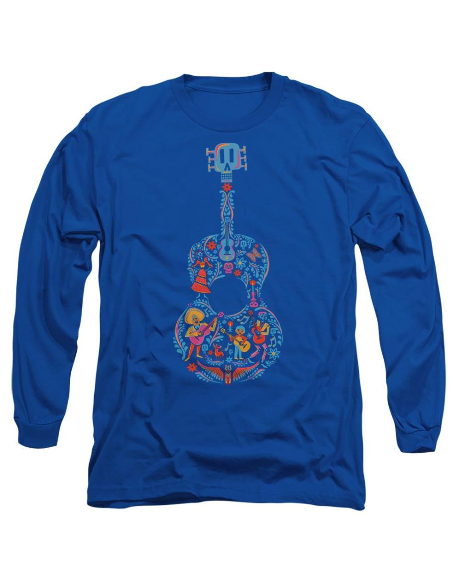 Coco  Adult Ernesto Miguel Hector Colourful Guitar T-Shirt - Royal Blue