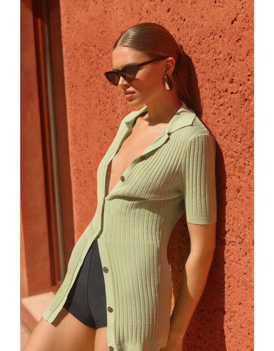 Lightweight Viscose Blend Summer Knit Polo Shirt