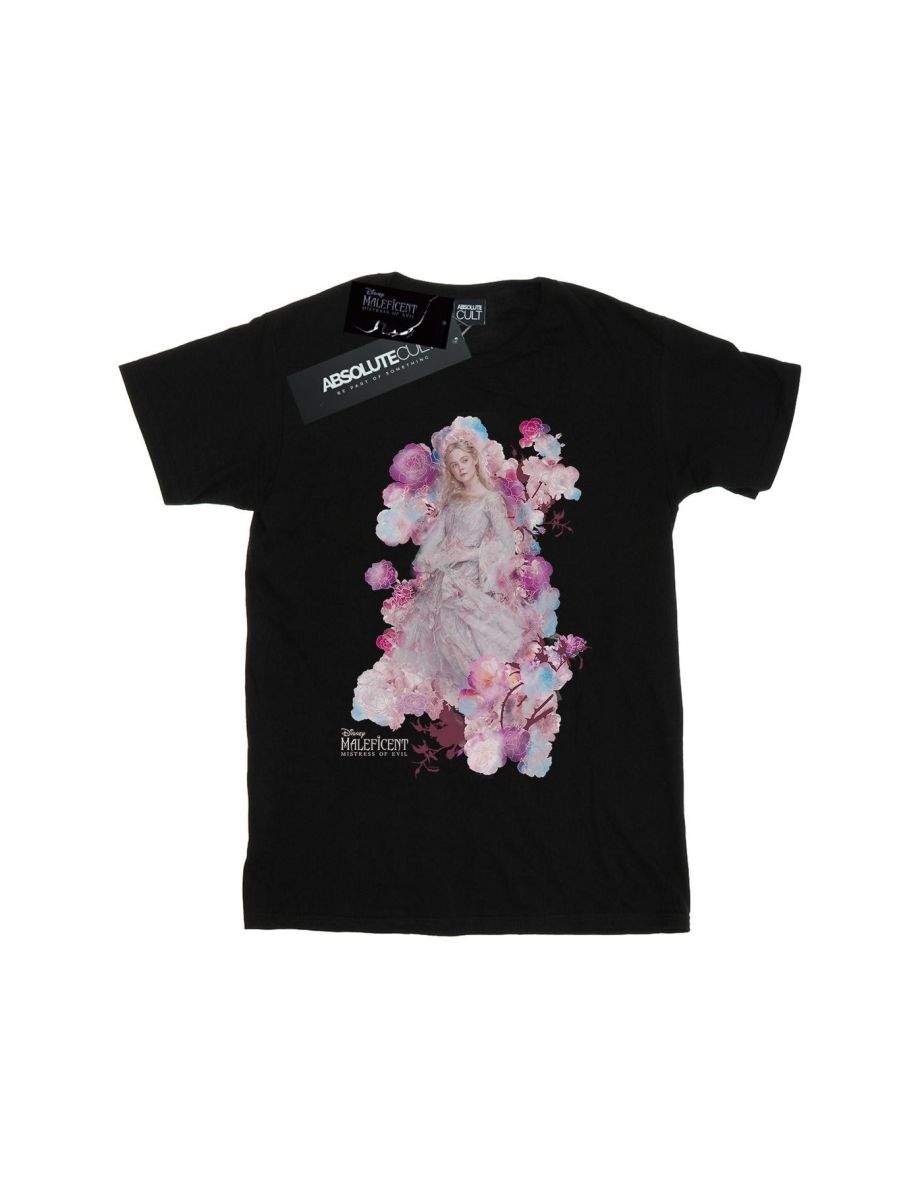 Disney Boys Maleficent Mistress Of Evil Aurora Rose Bush T-Shirt - Black