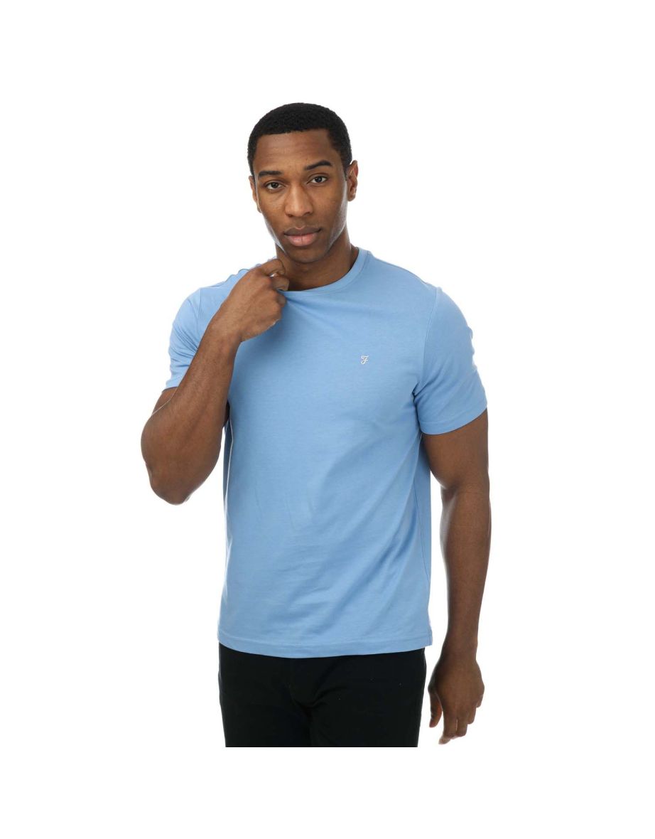 Men's Farah Eddie Crew T-Shirt in Blue