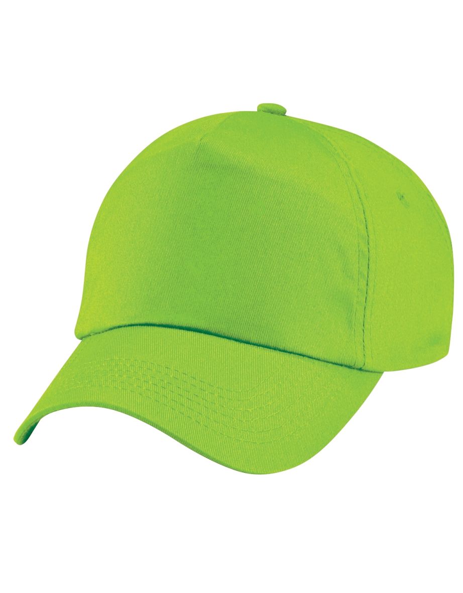 Beechfield Unisex Plain Original 5 Panel Baseball Cap - Lime Green - 1