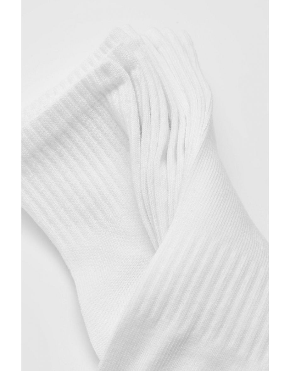 Plain White 5 Pack Ankle Sport Socks - white - 3