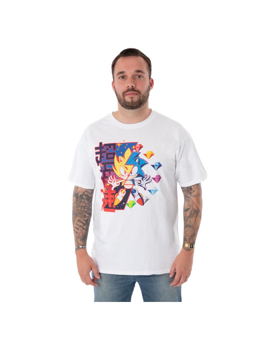Sonic The Hedgehog Mens Diamond T-Shirt - White