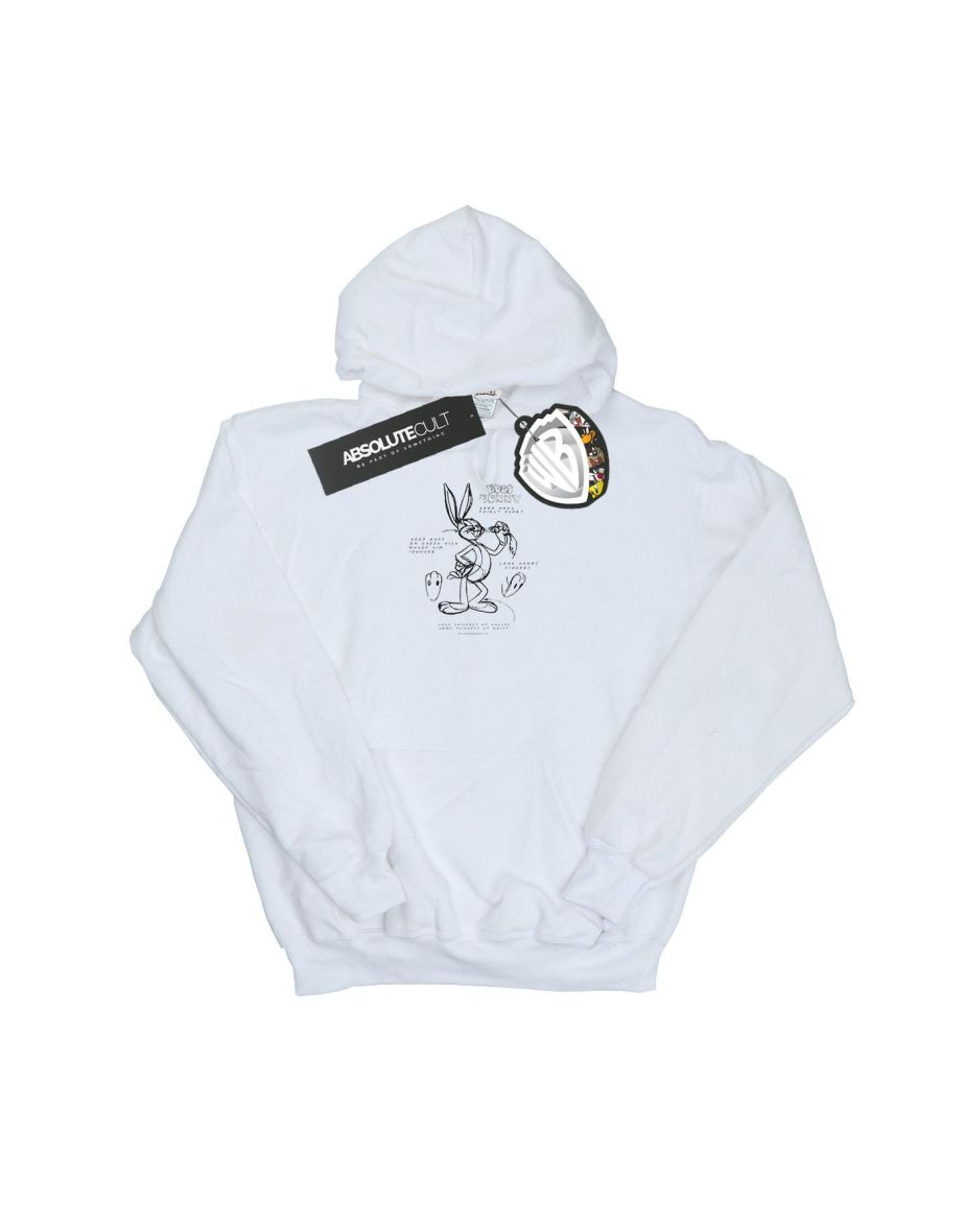Looney Tunes Boys Bugs Bunny Drawing Instruction Hoodie - White