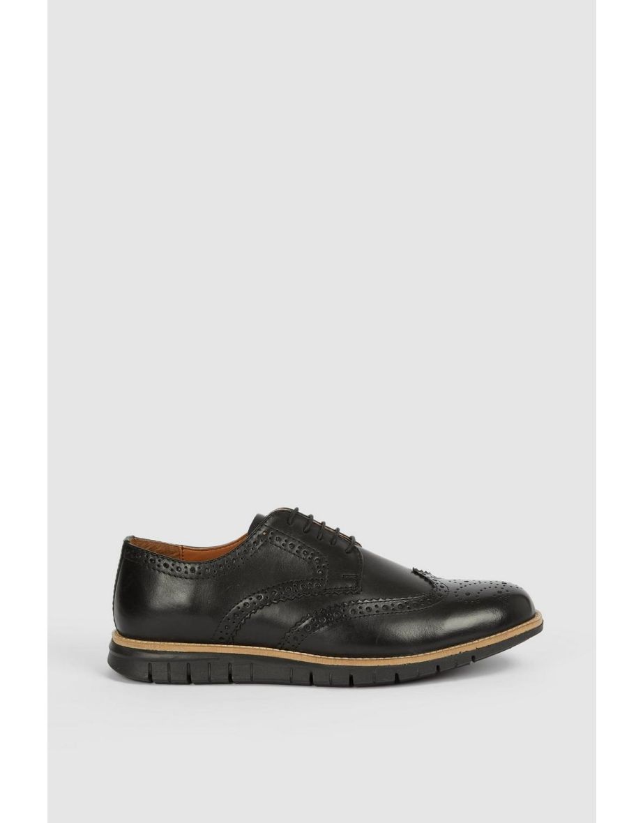 Chilten Leather Flex Sole Comfort Brogue - black