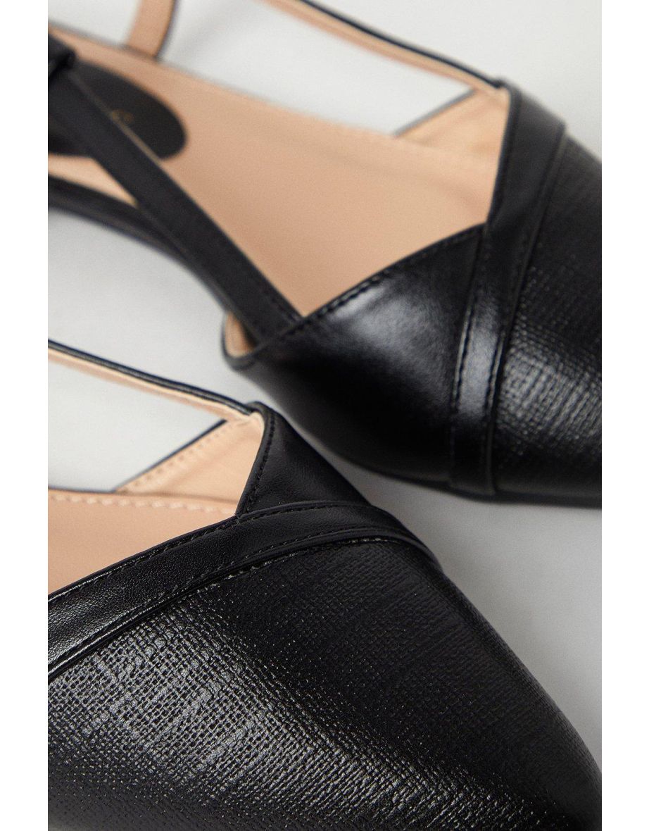 Bonita Slingback Mix Material Flat Point Shoes - 3