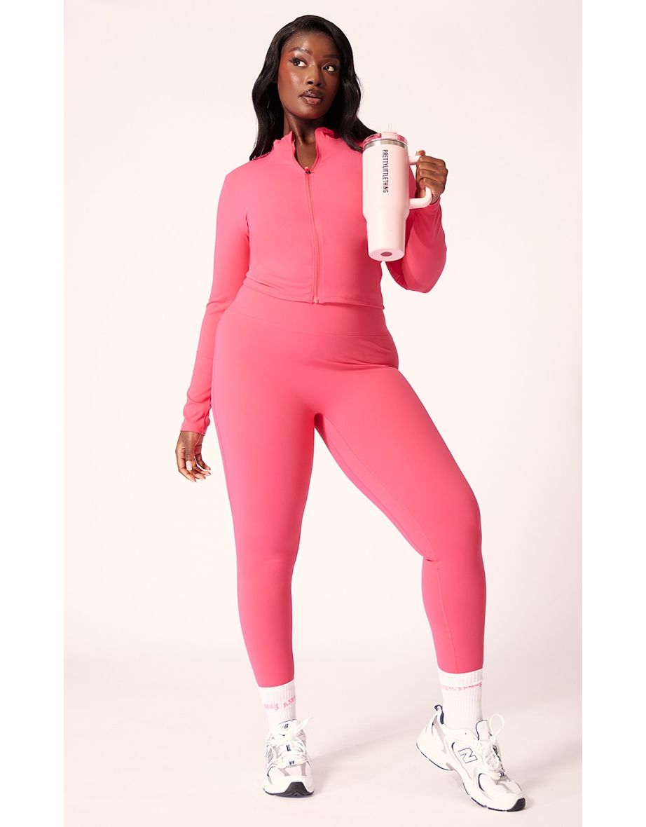 Shop Plus Raspberry Sculpt High Waist Gym Leggings Online in Qatar VogaCloset