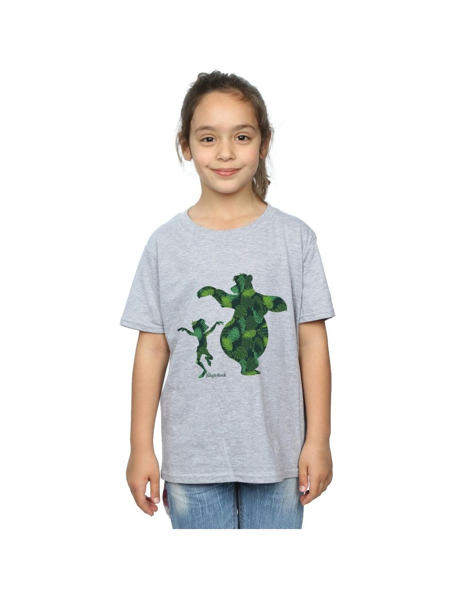 Jungle Book Girls Mowgli And Baloo Dance Cotton T-Shirt - Sports Grey