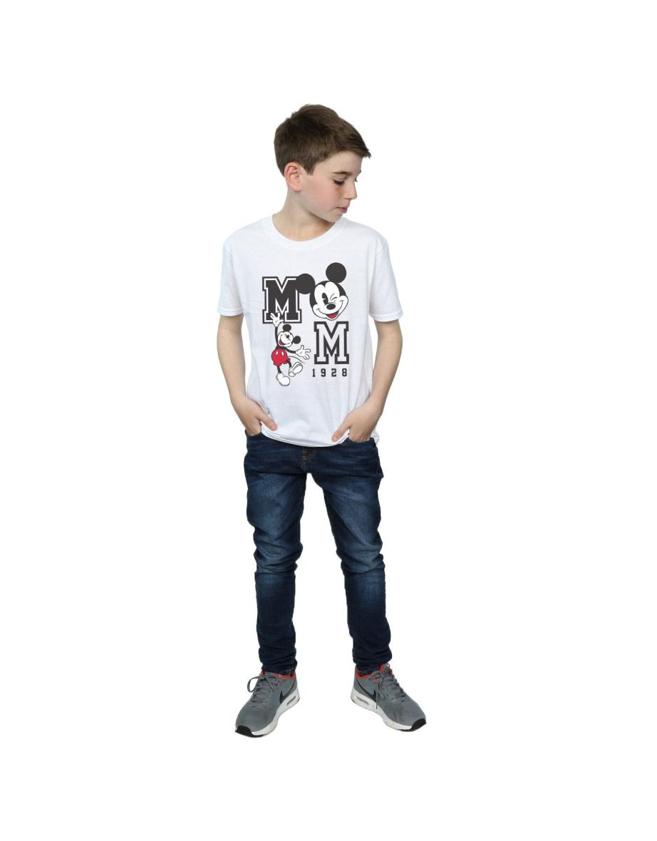 Disney Boys Mickey Mouse Jump And Wink T-Shirt - White