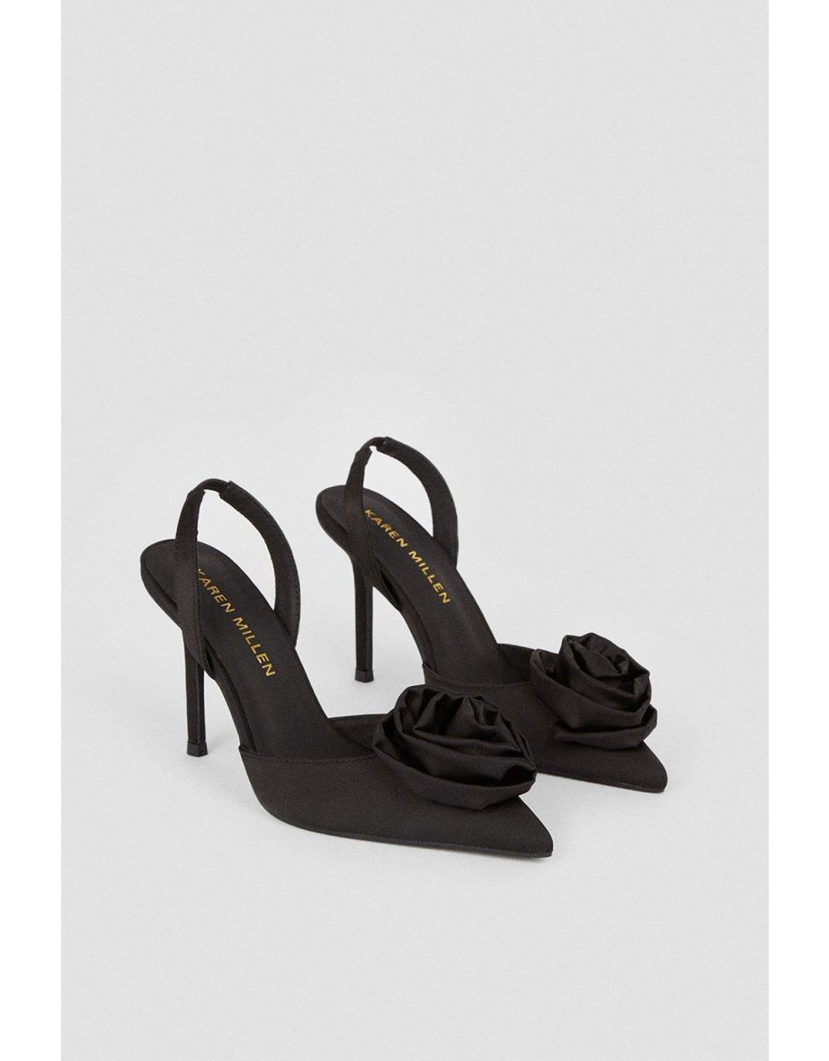 Flower Detail Court Slingback Heel - 3