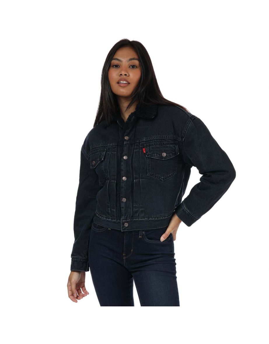 Women's Levis Heritage Sherpa Trucker Jacket in Blue