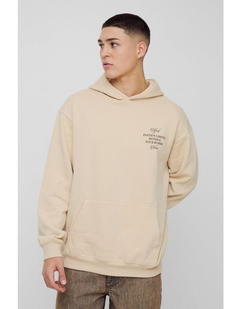 Washed Official Printed Hoodie - sand