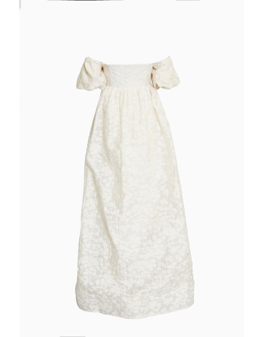 Ava Cream Bardot Empire Line Maxi-Dress - 3