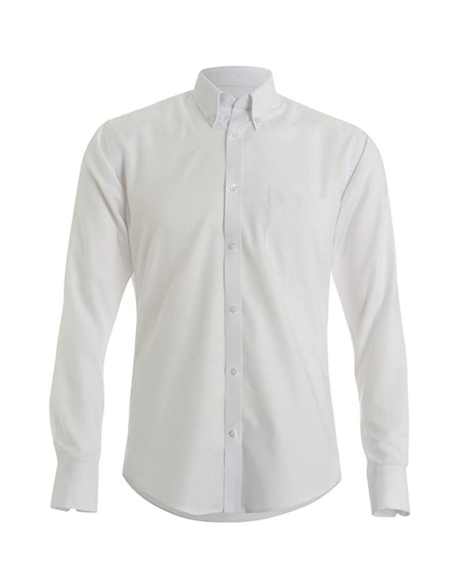 Kustom Kit Mens Oxford Slim Long-Sleeved Shirt - White