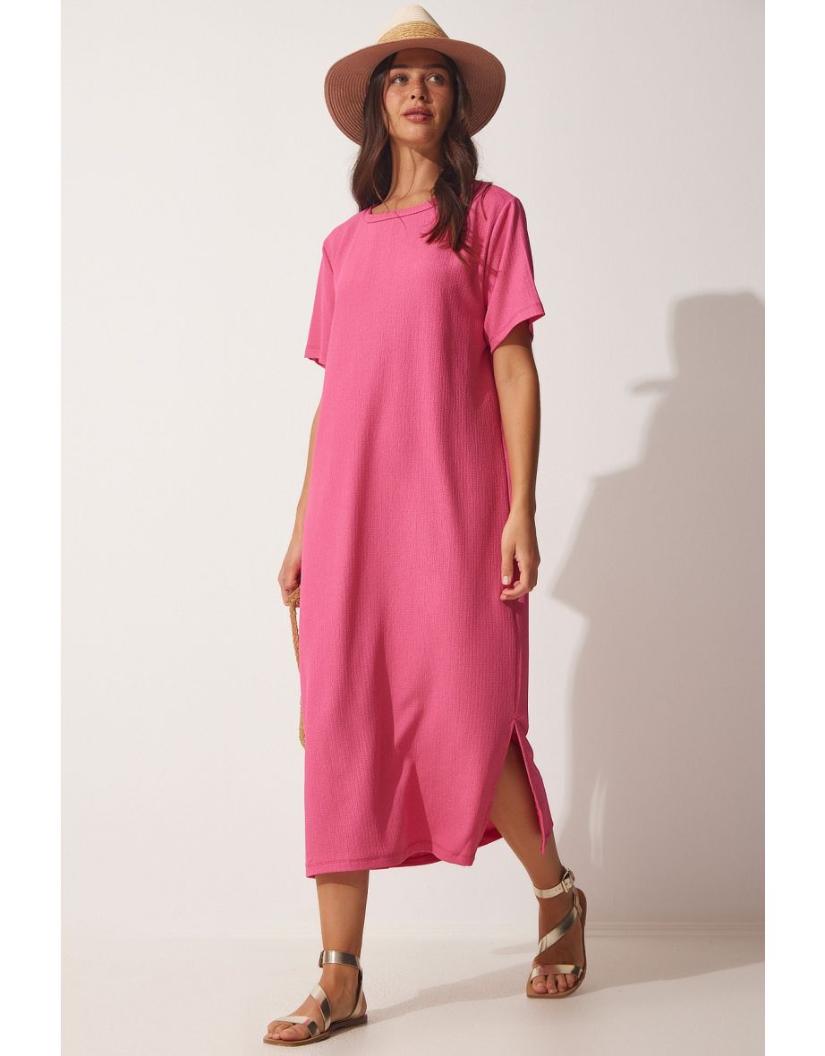 Pink Column Midi Dress - 3