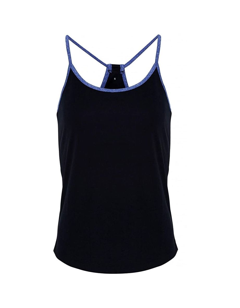 TriDri Womens/Ladies Yoga Vest - French Navy/Blue Melange