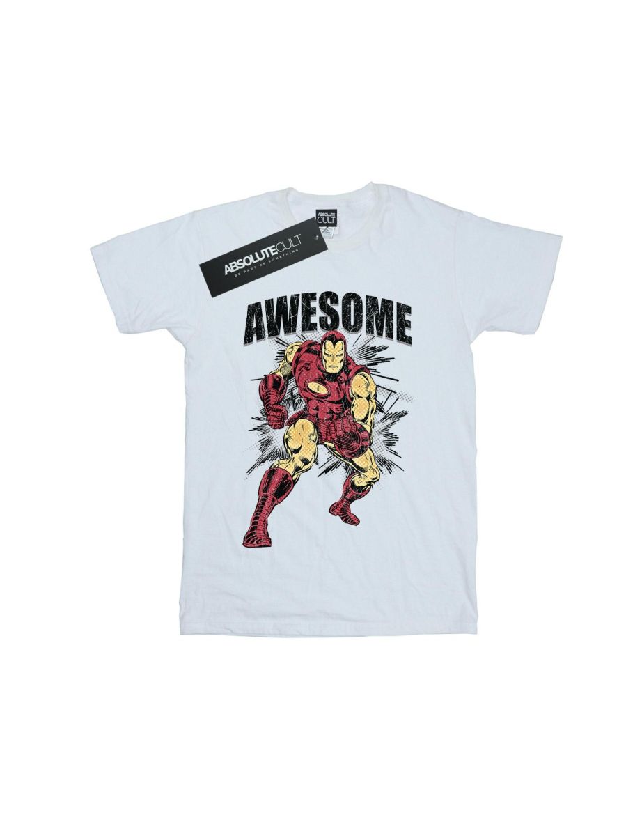Marvel Girls Awesome Iron Man Cotton T-Shirt - White - 1