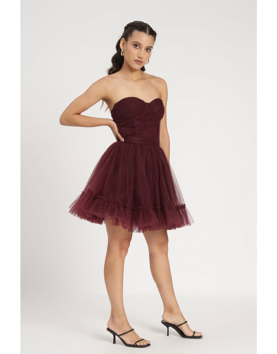 Lauren Plum Tulle Mini Dress