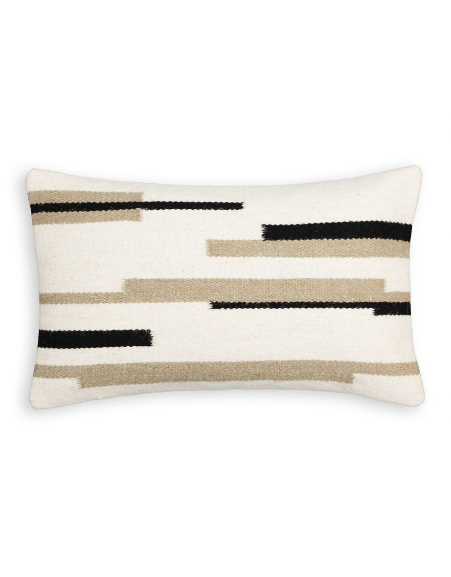 Nelio Striped Wool Blend Rectangular Cushion Cover