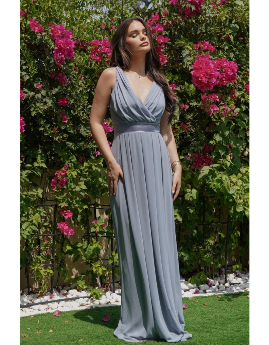 TFNC Kily Blue Grey Maxi Dress