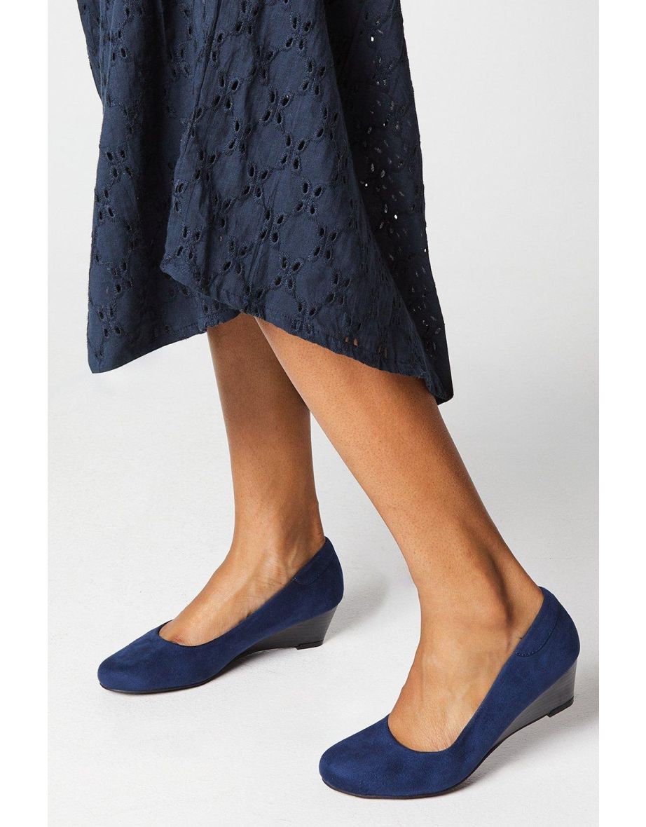Good For The Sole: Cerys Comfort Low Wedge Heel Court Shoes