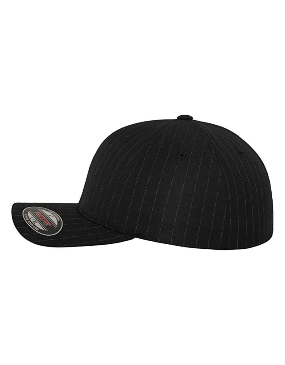 Yupoong Flexfit Unisex Pinstripe Baseball Cap (Pack of 2) - Black/White - 1