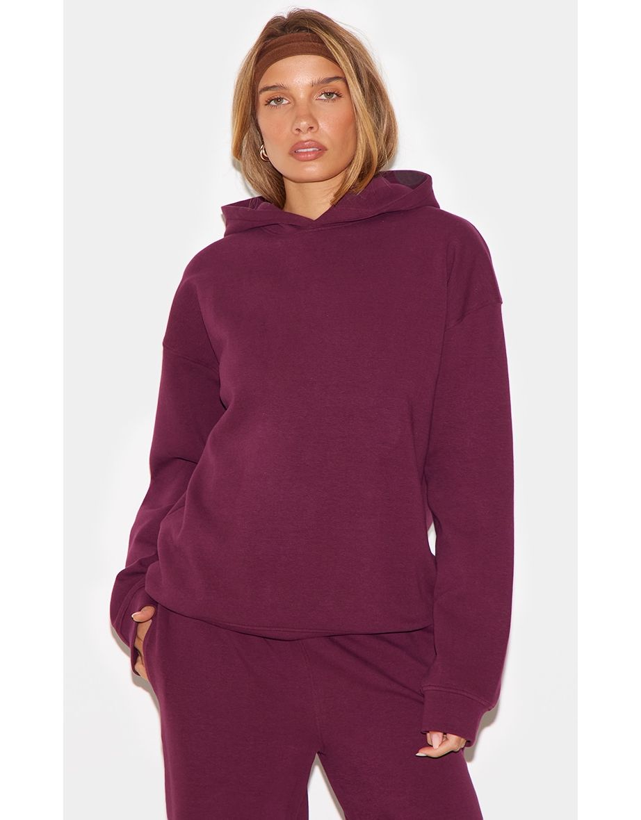 Plum Premium Interlock Oversized Hoodie