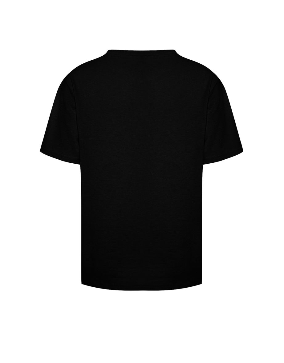 Men's Black Regular/Normal Cut Textured Apache Collar 100% Cotton T-Shirt - 7