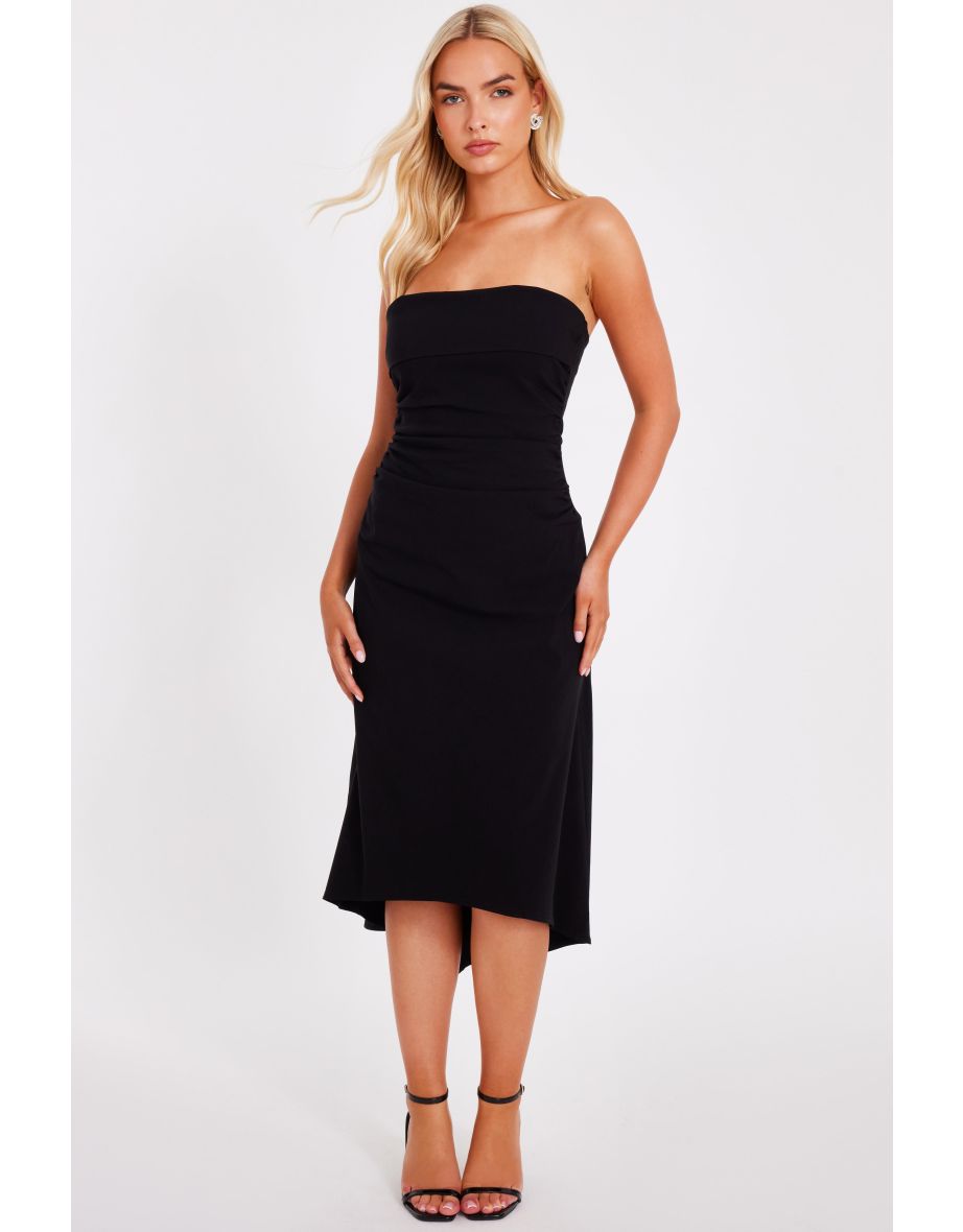Black Bandeau Midi Dress