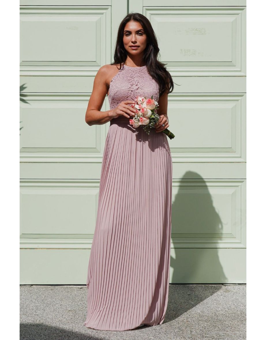 TFNC Serene Lace Mauve Maxi Dress - 3