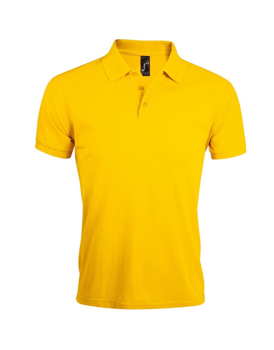 SOLs Mens Prime Pique Plain Short Sleeve Polo Shirt - Gold