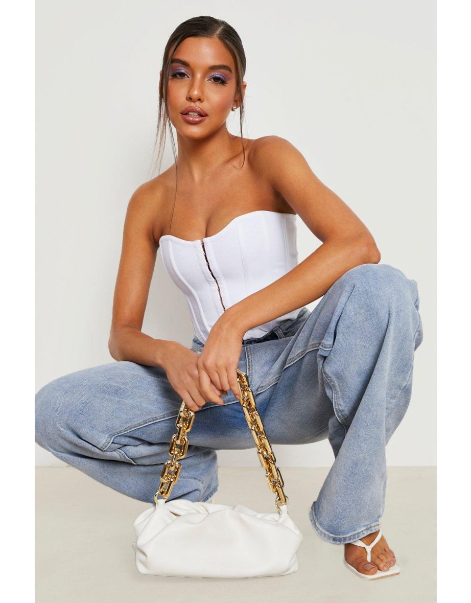 Bandage Hook And Eye Corset Top - white