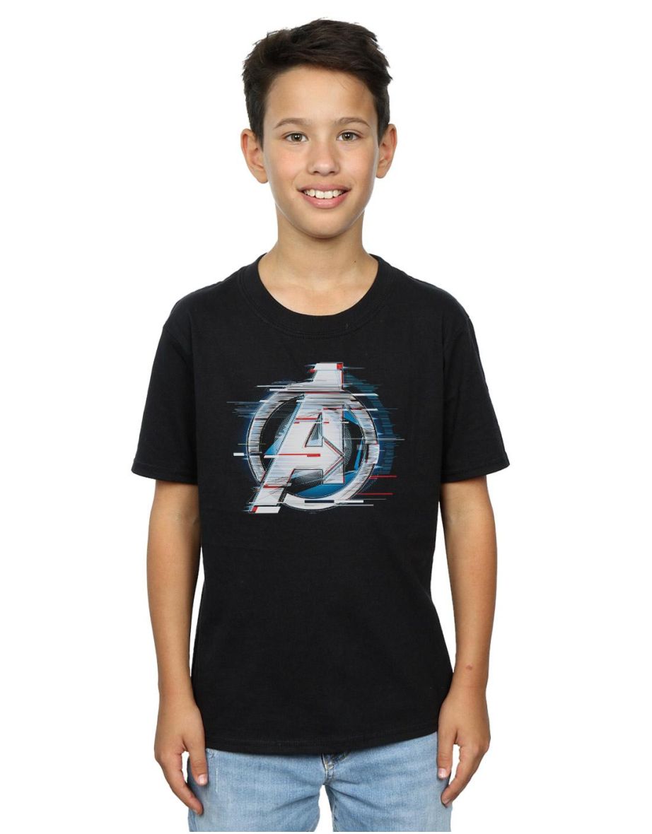 Marvel Boys Avengers Endgame Team Tech Logo T-Shirt - Black