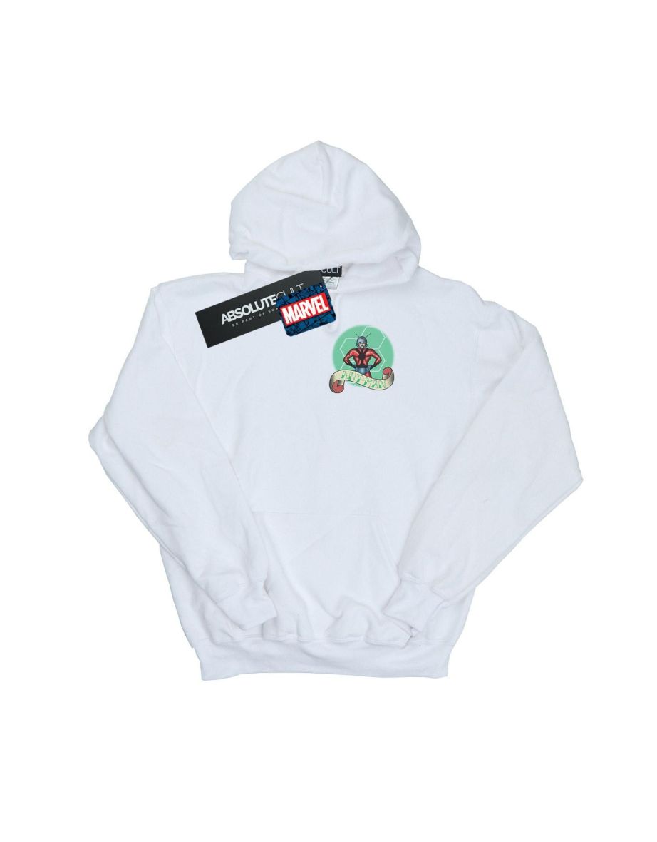 Marvel Girls Ant-Man Tattoo Breast Print Hoodie - White - 1
